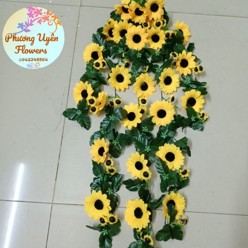 Rủ Hoa Hướng Dương_ Hoa Treo Tường Trang Trí Cao Cấp