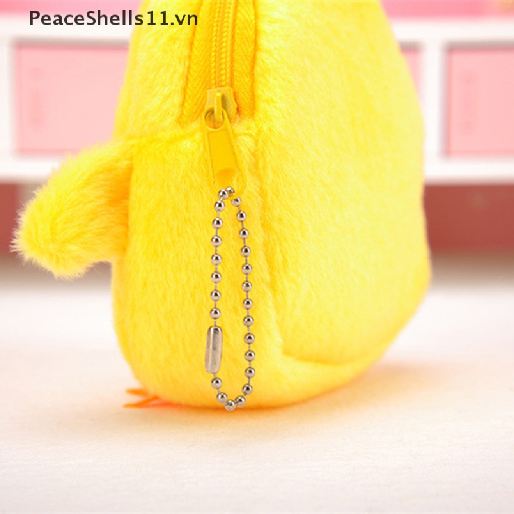 1 Ví Đựng Tiền Xu Mini Mềm Mại Hình Gà Con Màu Vàng Dễ Thương