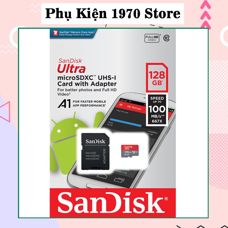 Thẻ nhớ sandisk chính hãng, thẻ nhớ 64Gb / 128Gb / 32Gb / 16Gb / 8Gb / 4Gb dùng cho điện thoại, máy ảnh - BH 5 năm