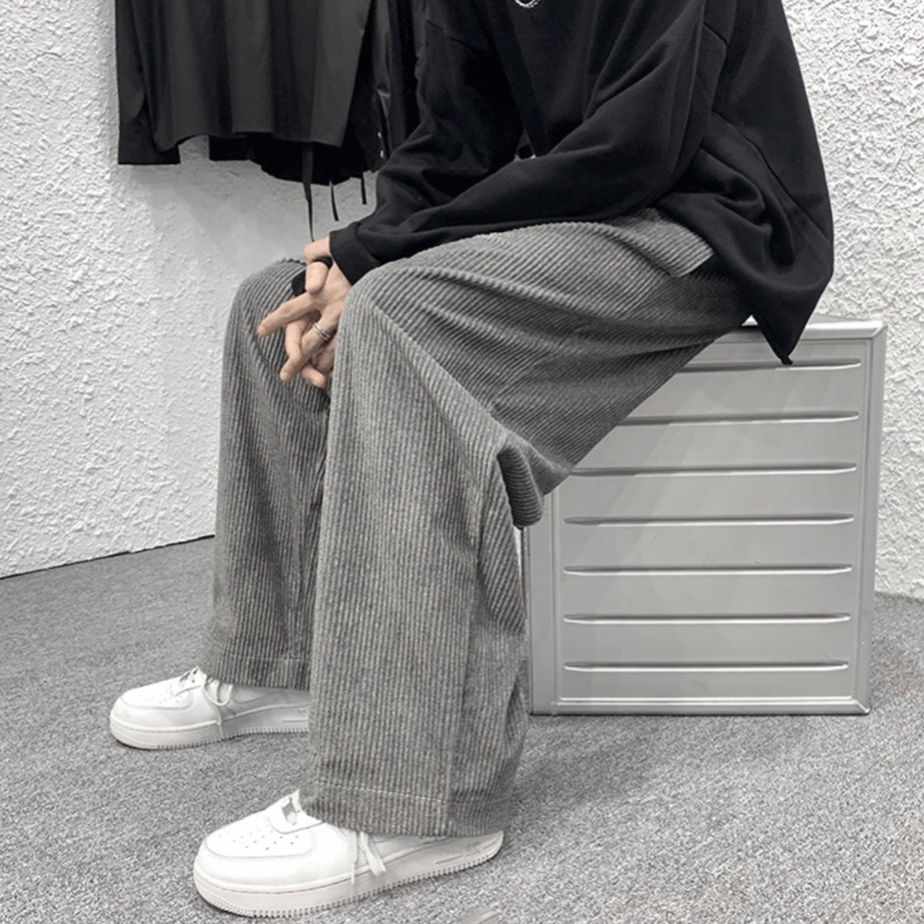 Quần dài nhung tăm nam nữ quần suông ống rộng phong cách unisex SIB092
