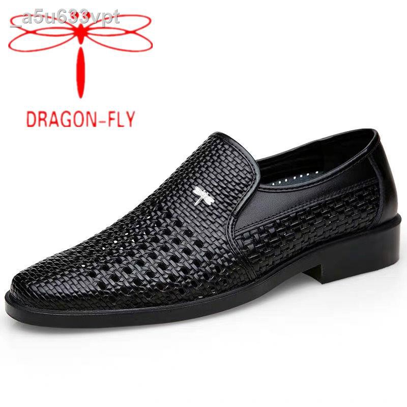 ✖♈[Chỉ bán một đôi] Giày da nam chính hãng hiệu Dragonfly, công sở mùa hè, dép nam,