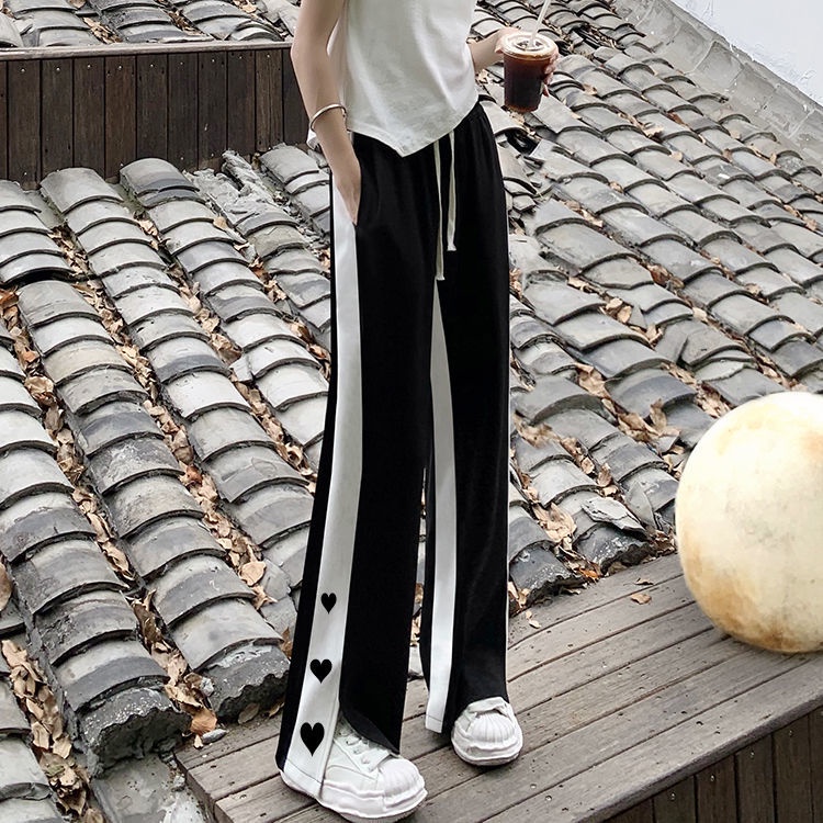 Quần Thể Thao Ống Rộng Màu Đen Thời Trang Mùa Hè Cho Nữ