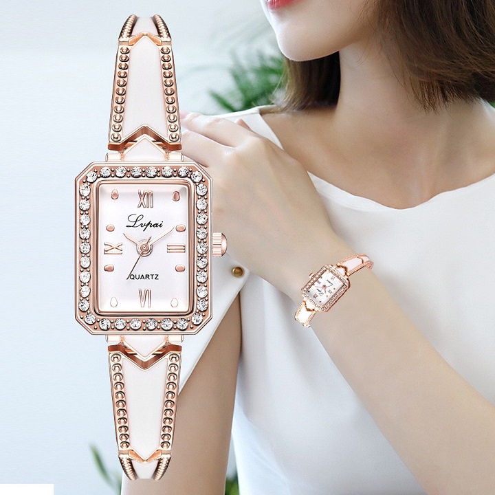 Đồng Hồ Nữ JW Dây Thép Viền Đá Trẻ Trung Năng Động