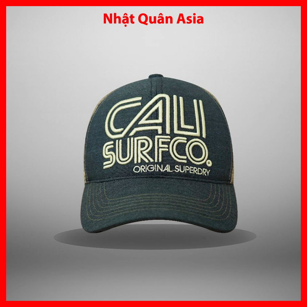Mũ nón kết lưỡi trai Cali Surfco original superdry jeans xanh phối lưới thời trang cao cấp form đẹp cá tính