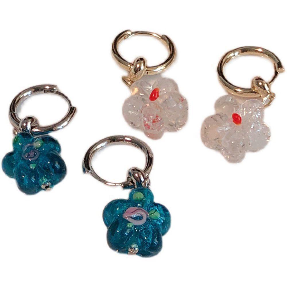 Bông Tai Dáng Dài Trong Suốt Phong Cách Retro Thanh Lịch Cho Nữ