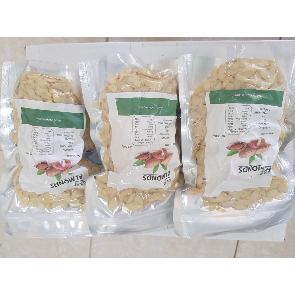 Hạnh nhân lát nhập Mỹ 500Gr