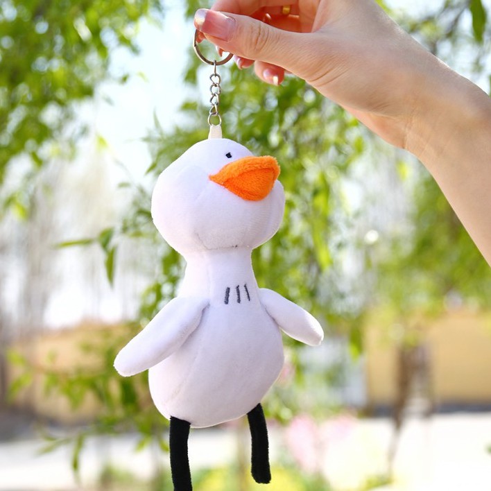 Móc Khóa Vịt Nhồi Bông Dễ Thương treo balo, túi xách