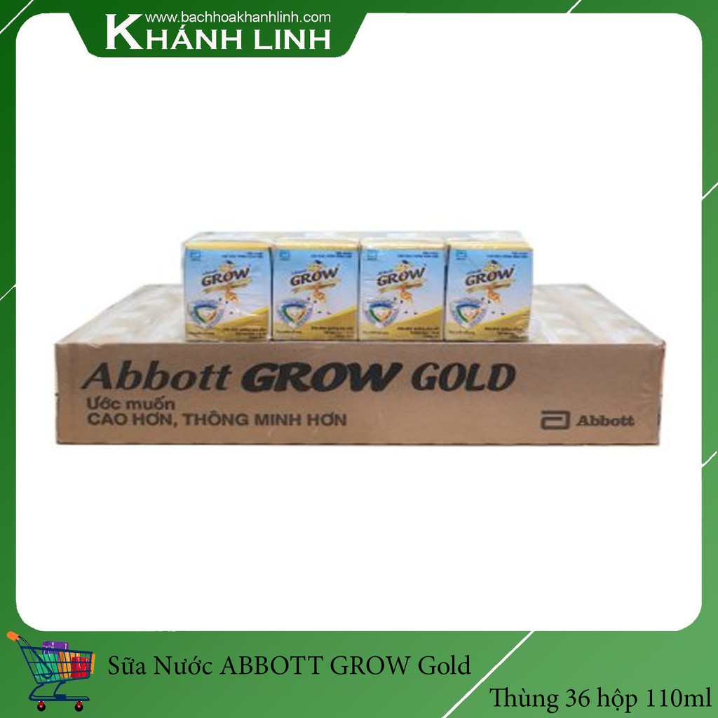 [Mã 267FMCGSALE giảm 8% đơn 500K] Thùng 36 hộp Sữa nước Abbott Grow Gold 110ml/ hộp