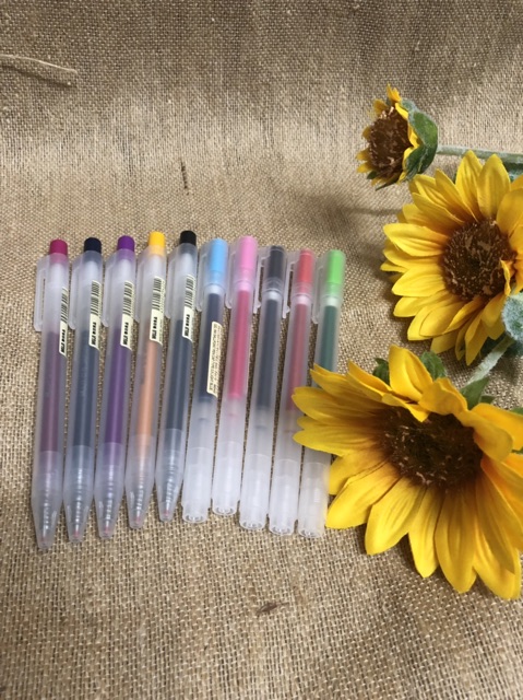 Bút bi gel nhiều màu Muji 0.5mm.