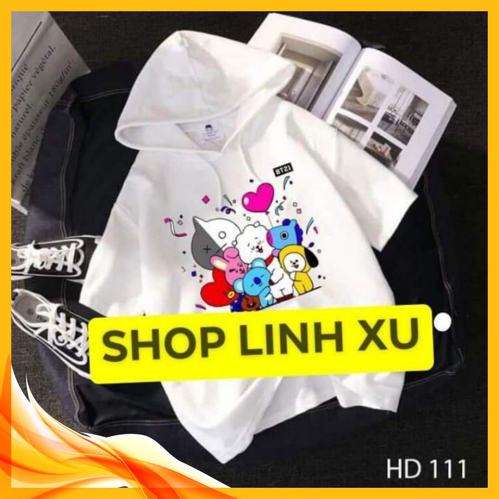 giá rẻ Áo BT21 Tay Lỡ 🌺 Freeship 🌺 Áo hoodie BTS Có size giá ưu đãi