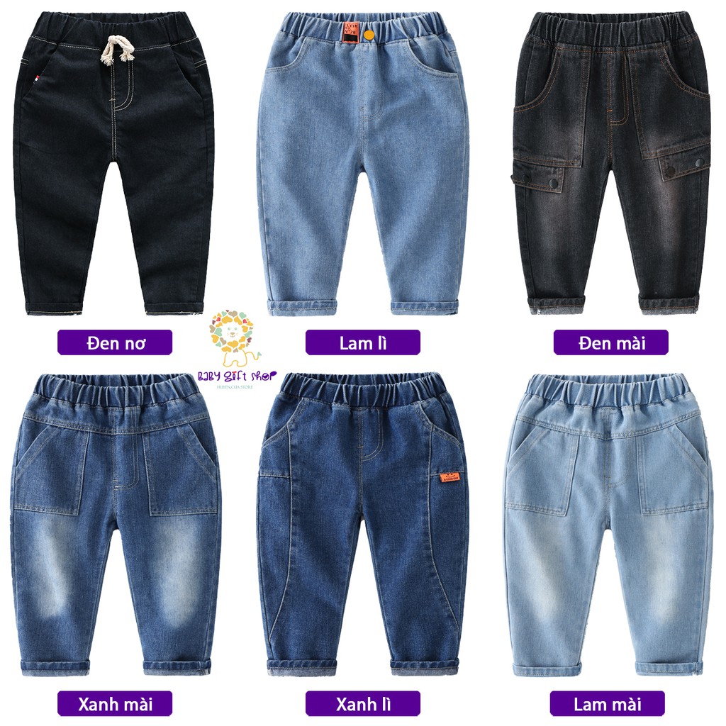 Quần jean cho bé trai quần bò trẻ em quần dài cho bé size đại WELLKIDS chất cotton mẫu mới 2023