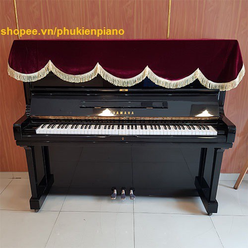 Khăn phủ đàn Piano ngăn bụi chống trầy - nhung đỏ