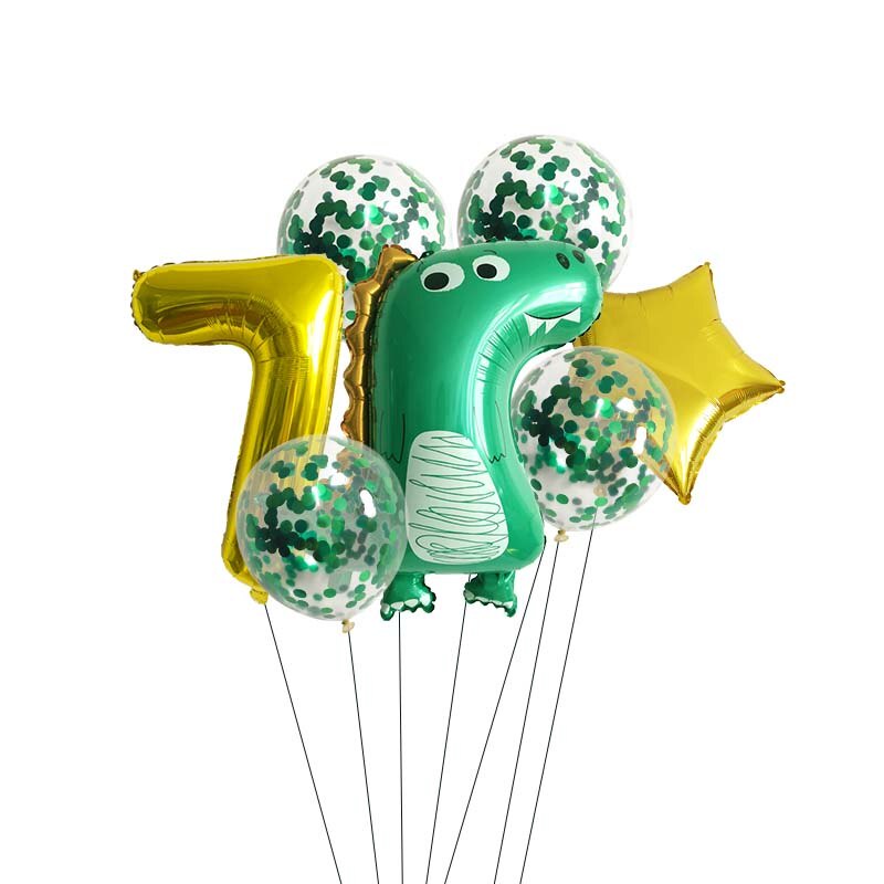 Bộ 7 Bong Bóng Hình Khủng Long 0-9 Trang Trí Tiệc Cho Bé