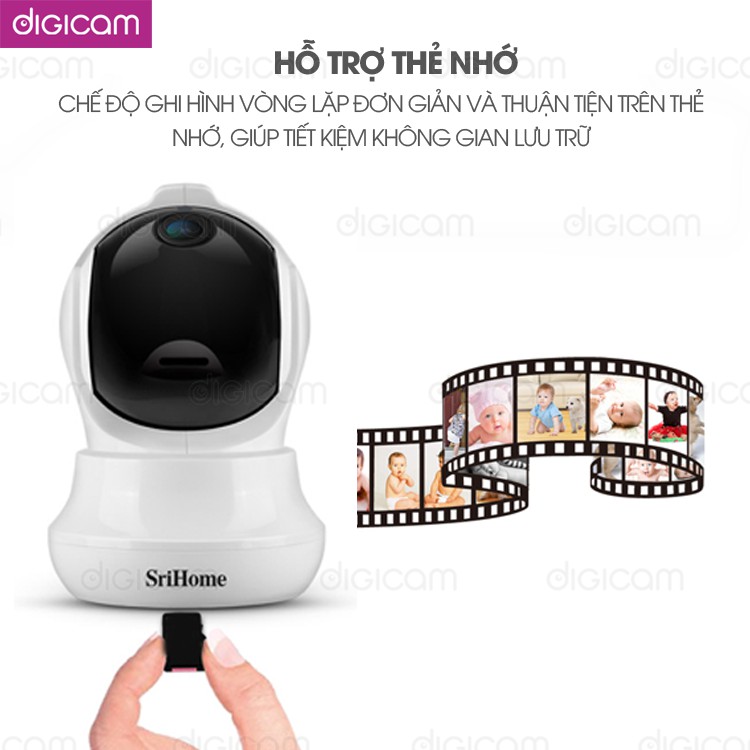 Camera Srihome SH020 - 3MP FHD - Kết nối wifi - Đàm thoại hai chiều - Phát hiện chuyển động | BigBuy360 - bigbuy360.vn