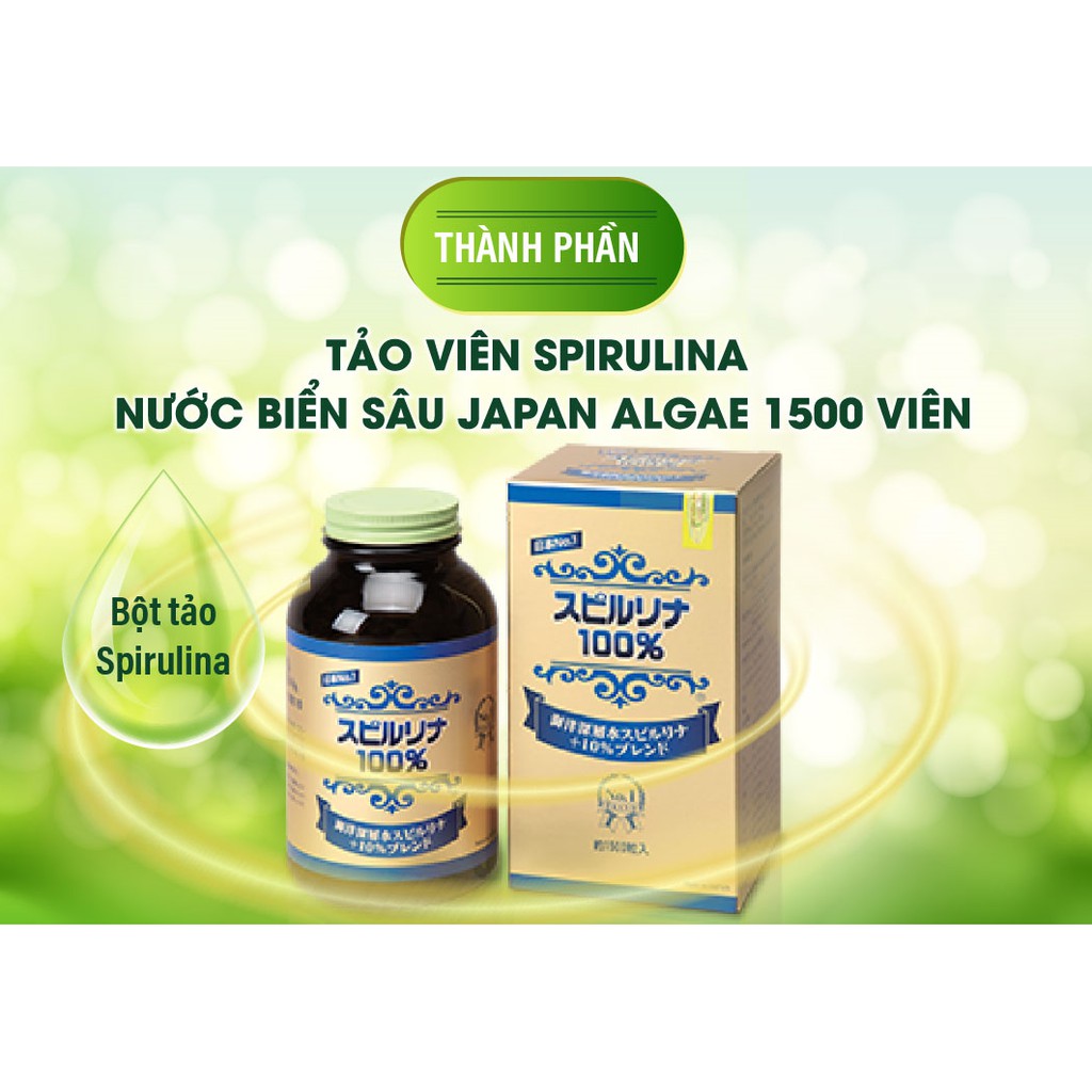 Tảo Viên Spirulina Vùng Biển Nước Sâu LABORE, Bổ Sung Vitamin, Khoáng Chất Cần Thiết Cho Cơ Thể, Hộp 1500 Viên