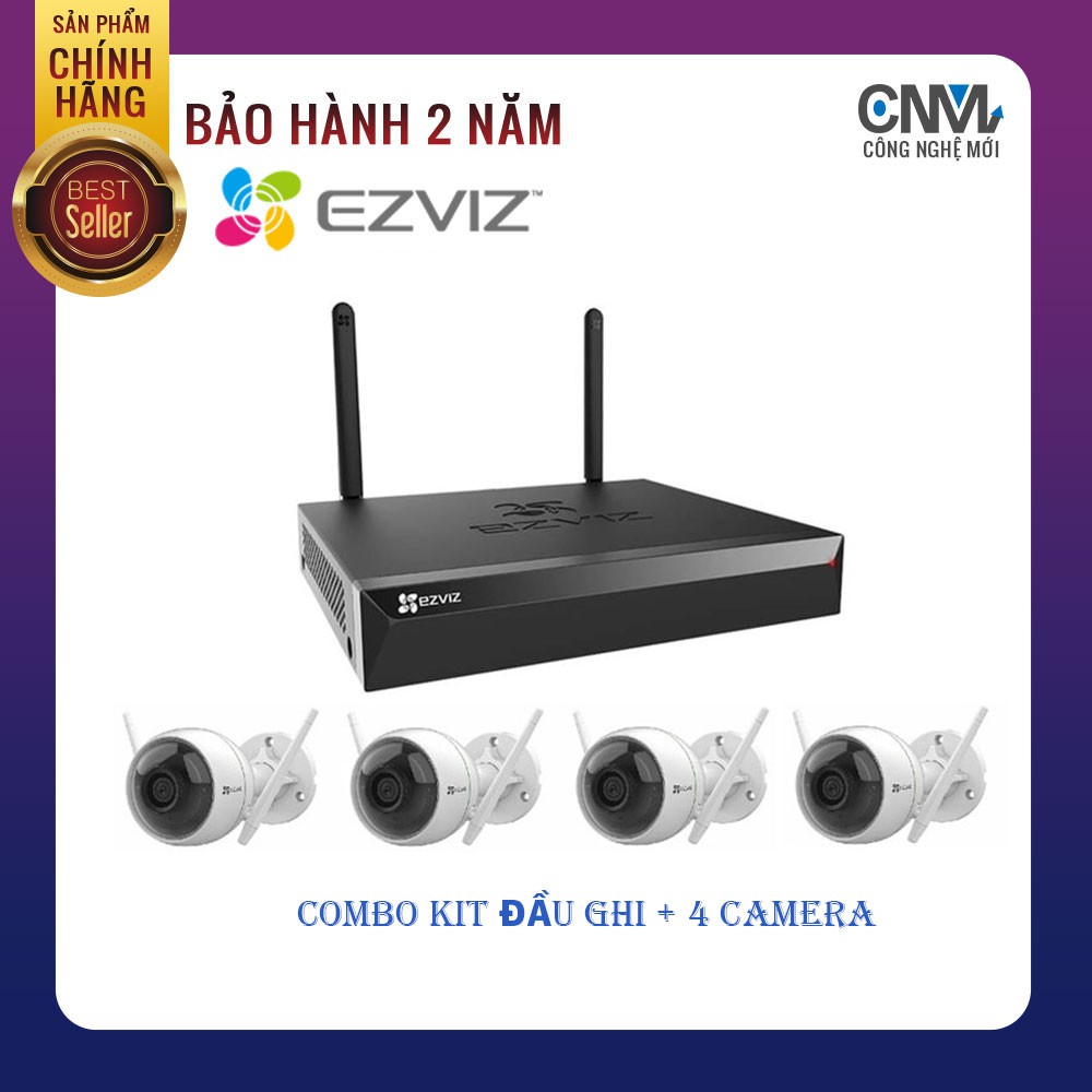 Bộ Kit hikvision Nk42W0 , NK42W0H ,Bộ Kit Camera IP EZVIZ CS-C3WN 2MP 4 Camera và 1 đầu ghi - Chính Hãng - BH 24 Tháng