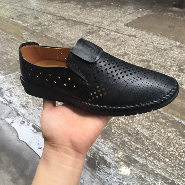 Giày Lười Nam Da Bò Thật 100% Cách Tân Thể Thao Đục lỗ thoáng khí  (2H - 50) | BigBuy360 - bigbuy360.vn