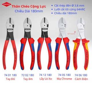 Kìm cắt thân chéo knipex 74 01 180/ 74 02 180/ 74 12 180/ 74 05 180/ 74 06 180 chiều dài 180mm lưỡi cắt 64hrc