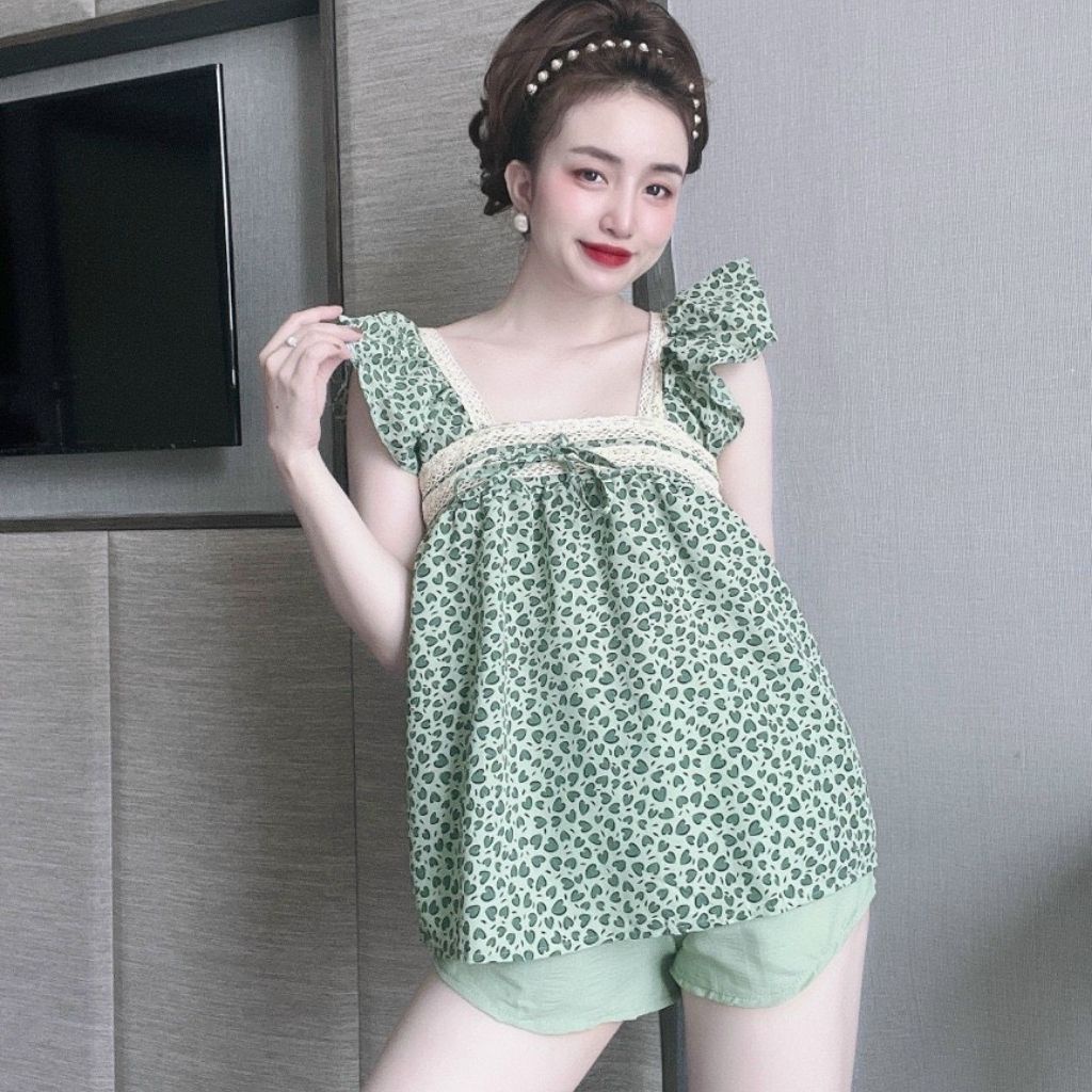 Đồ ngủ nữ❣️FREE SHIP❣️Đồ ngủ sexy lụa đũi cao cấp mềm mại xinh xắn &lt; 60kg