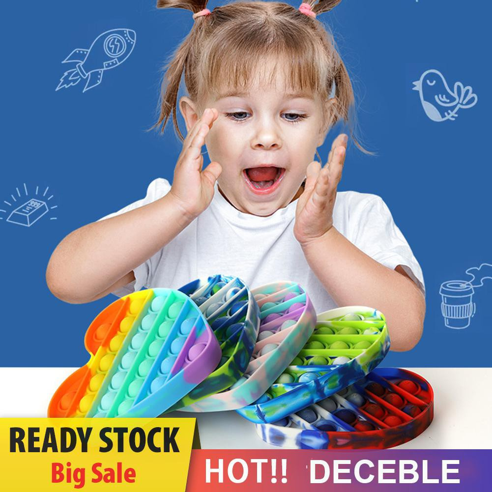 Pop It Fidget Đồ chơi Heart-shaped Stress Relief Đồ chơis Camo Print Puzzle Push Bubble Sensory Đồ chơi
