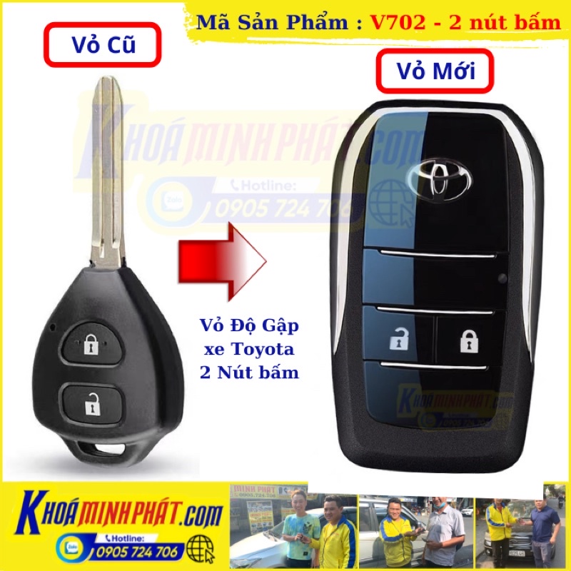 Vỏ Độ gập Chìa khoá xe Toyota Innova, Yaris