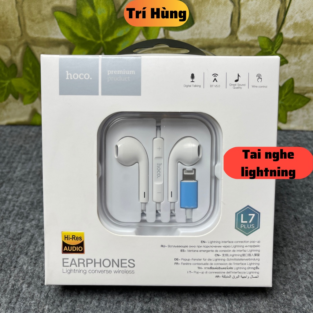 Tai nghe hoco L7 plus [BH 12 tháng] jack dẹt kết nối bluetooth play, stop, tăng giảm âm lượng, qua bài âm thanh hay, lớn