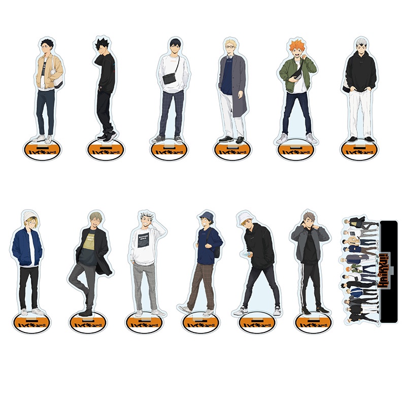 Mô hình nhân vật anime Haikyuu Hinata Shoyo Tobio Kageyama có giá đỡ bằng acrylic
