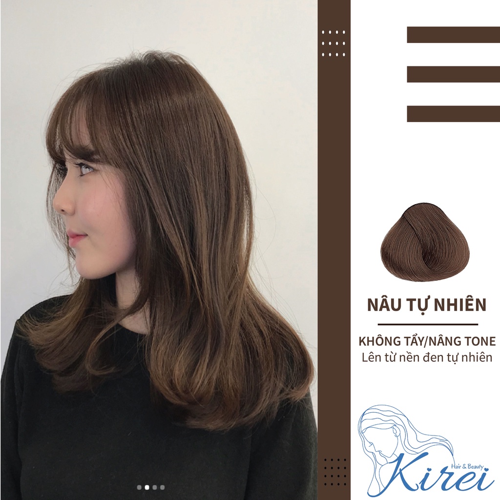 Thuốc nhuộm tóc màu NÂU TỰ NHIÊN không cần tẩy tóc Kirei Hair, KireiHair, KIREIHAIR