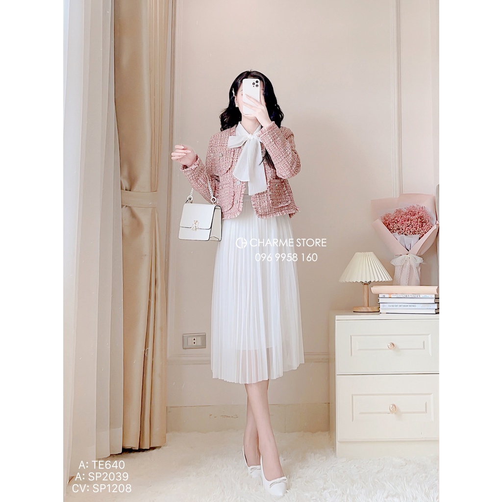 Chân váy dập ly nữ dáng xòe thiết kế Charme 1208 | BigBuy360 - bigbuy360.vn