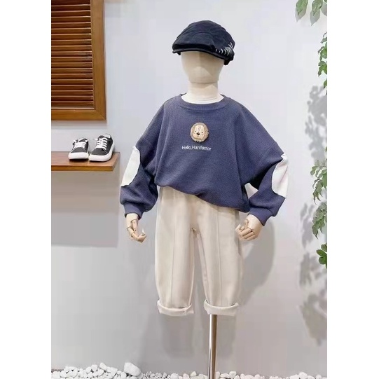 Áo Sweater thể thao tay dài kiểu Hàn Quốc dễ thương cho bé trai