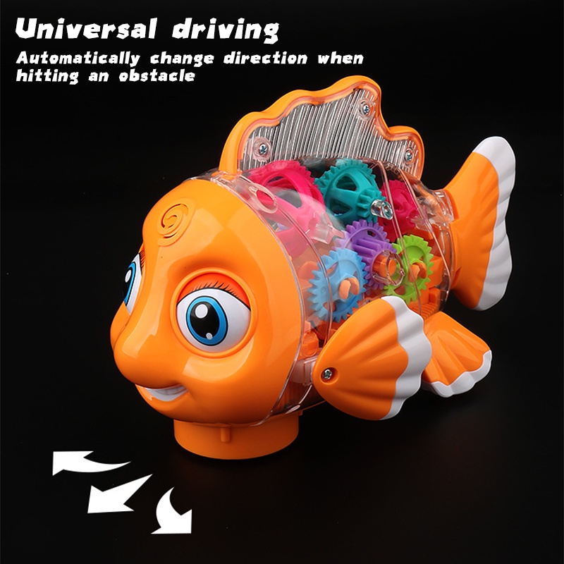 Đồ chơi chú cá điện tử ZHAN QI TOYS có thân trong suốt phát sáng độc đáo chất lượng cao