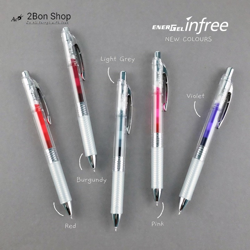 Pentel Energel Infree BLN75TL - 10 màu | Bút Bi Gel Pentel Siêu Mượt, Nhanh Khô