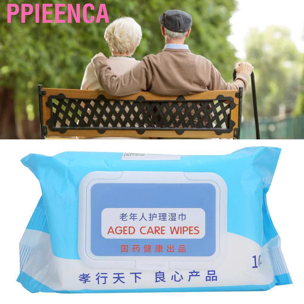 Ppieenca Adult Reusable Diapers 1 Bag/100Pcs of Wet Tissue Portable Non-Woven Fabric Cleansing Wipe for Hygiene Elderly Care