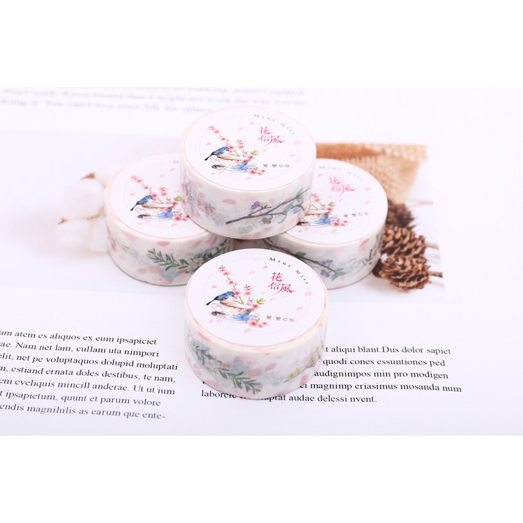 Băng keo trang trí - Washi tape mini miss ( trang trí sổ tay - sổ planner )