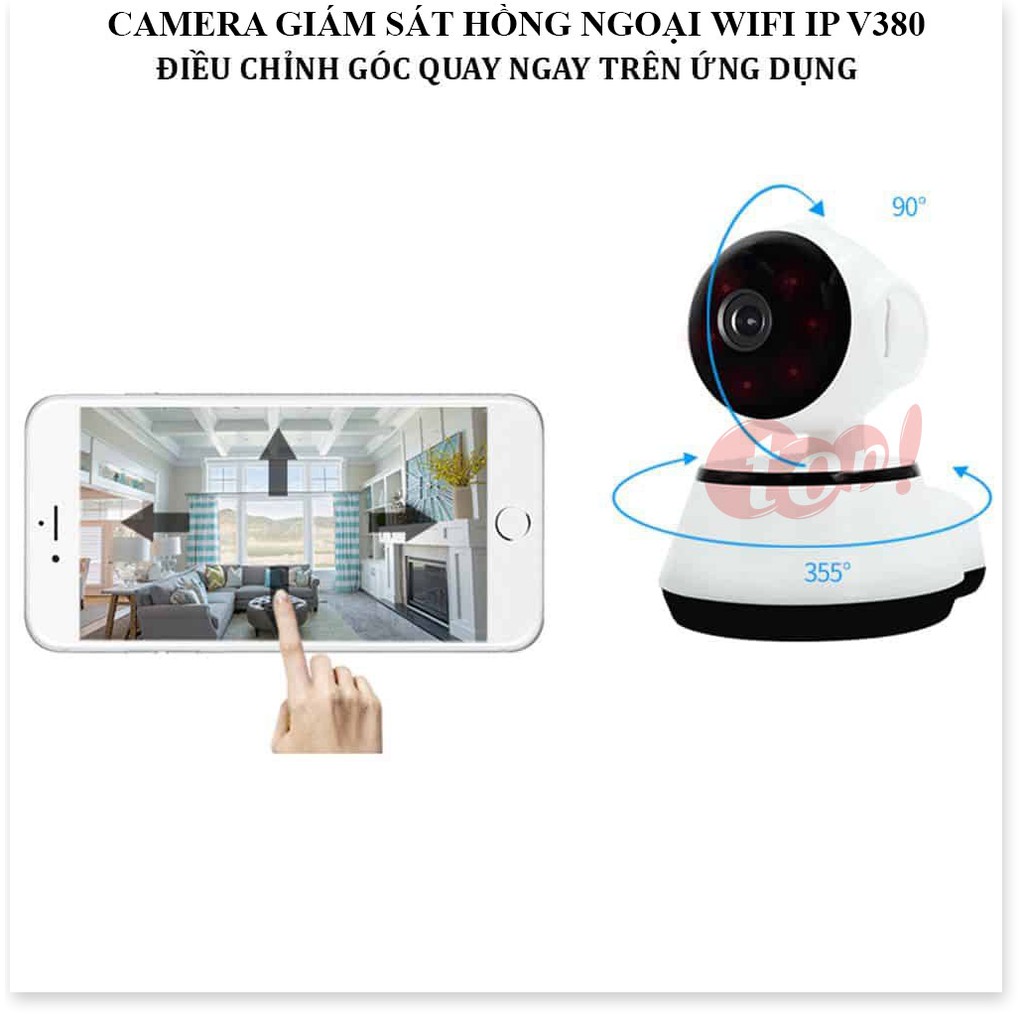 Camera Wifi V380 ✔Chính Hãng✔️ Kết nối không dây qua điện thoại, Đàm thoại 2 chiều, Xoay 360.