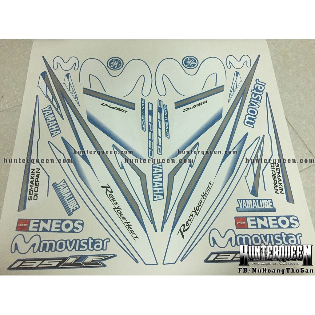 Tem rời Exciter 135 đời 2006-2009. Movistar dán xe xanh (khác đời hoặc màu xe thì khách nhớ inbox)