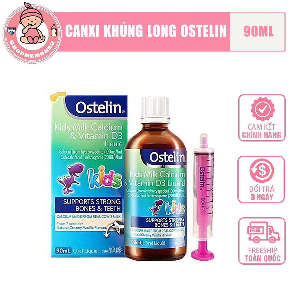 (hộp đựng) lọ canxi sữa khủng long Ostelin thơm ngon cho bé