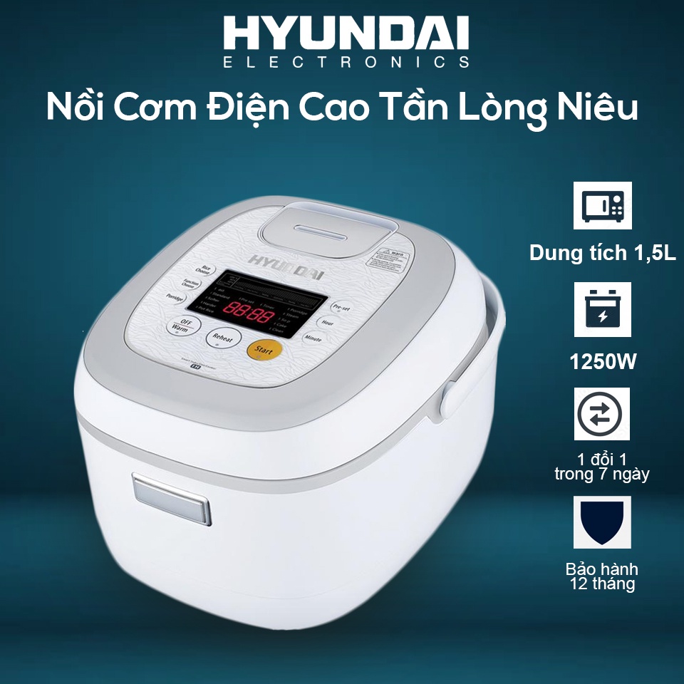 Nồi cơm điện cao tần HYUNDAI HDE 2202W- Công nghệ IH- Cảm ứng điện từ. Chính hãng Bảo hành 12 tháng.