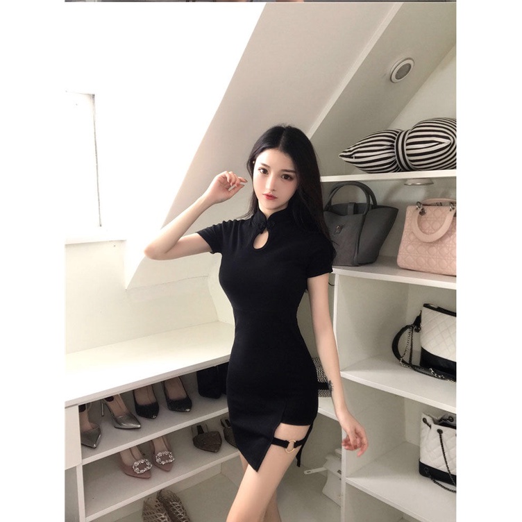 Đầm sườn xám Perty phong cách retro quyến rũ thời trang dành cho nữ