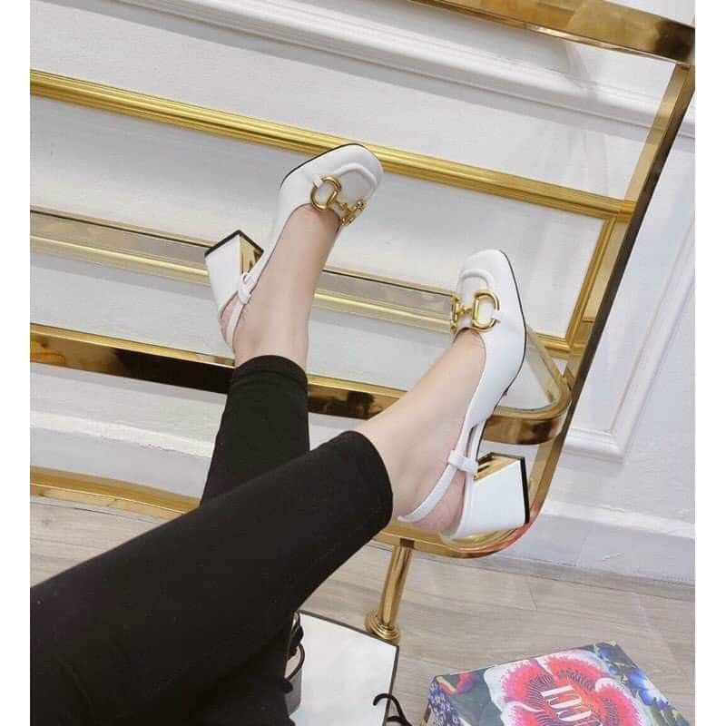 Giày cao gót khoá vàng GG