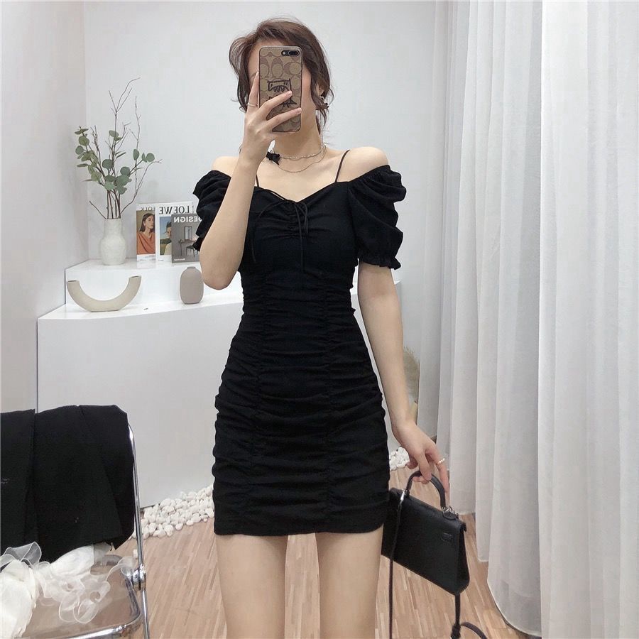 Đầm Nữ Dáng Chữ A Hở Vai Thời Trang Quyến Rũ