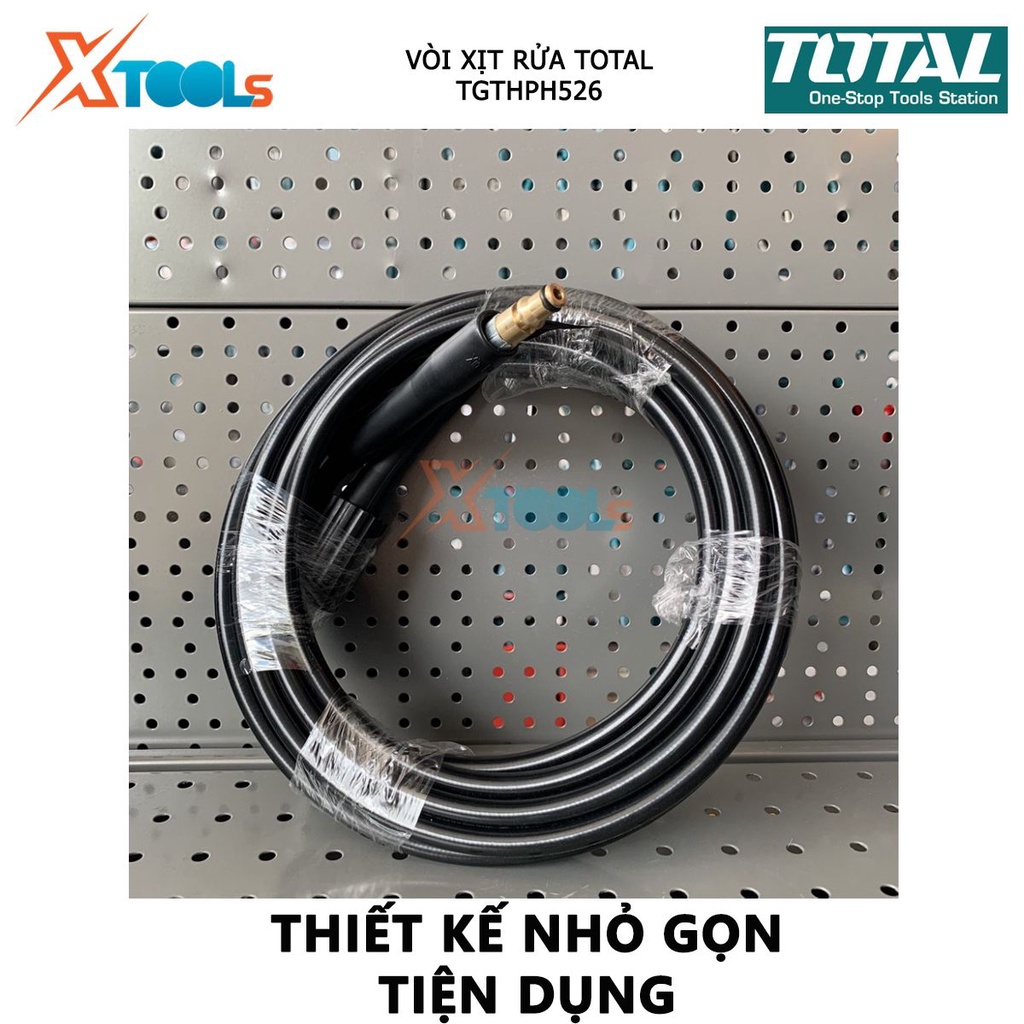 Dây xịt rửa áp suất cao TOTAL TGTHPH526 ống dẫn nước cao áp Chiều dài 5 Mét, Chất liệu PVC,chống gập, chống xoắn, gọn