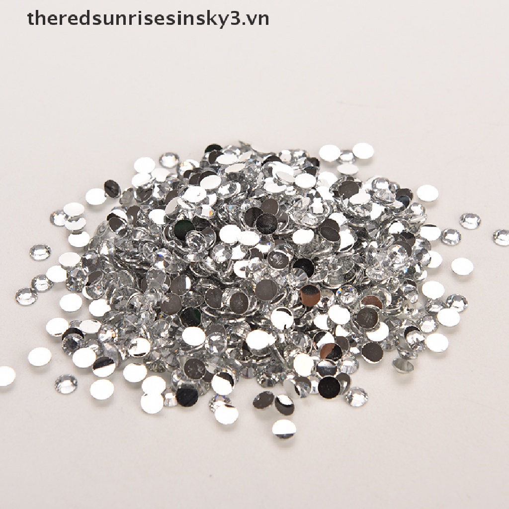 Set 1000 Hạt Pha Lê Tròn Mặt Phẳng Trang Trí Móng Tay Nghệ Thuật DIY 4mm