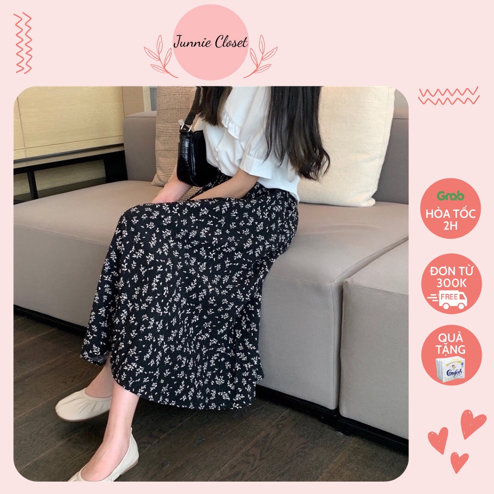 Chân váy midi hoa nhí phong cách ulzzang thời thượng | BigBuy360 - bigbuy360.vn