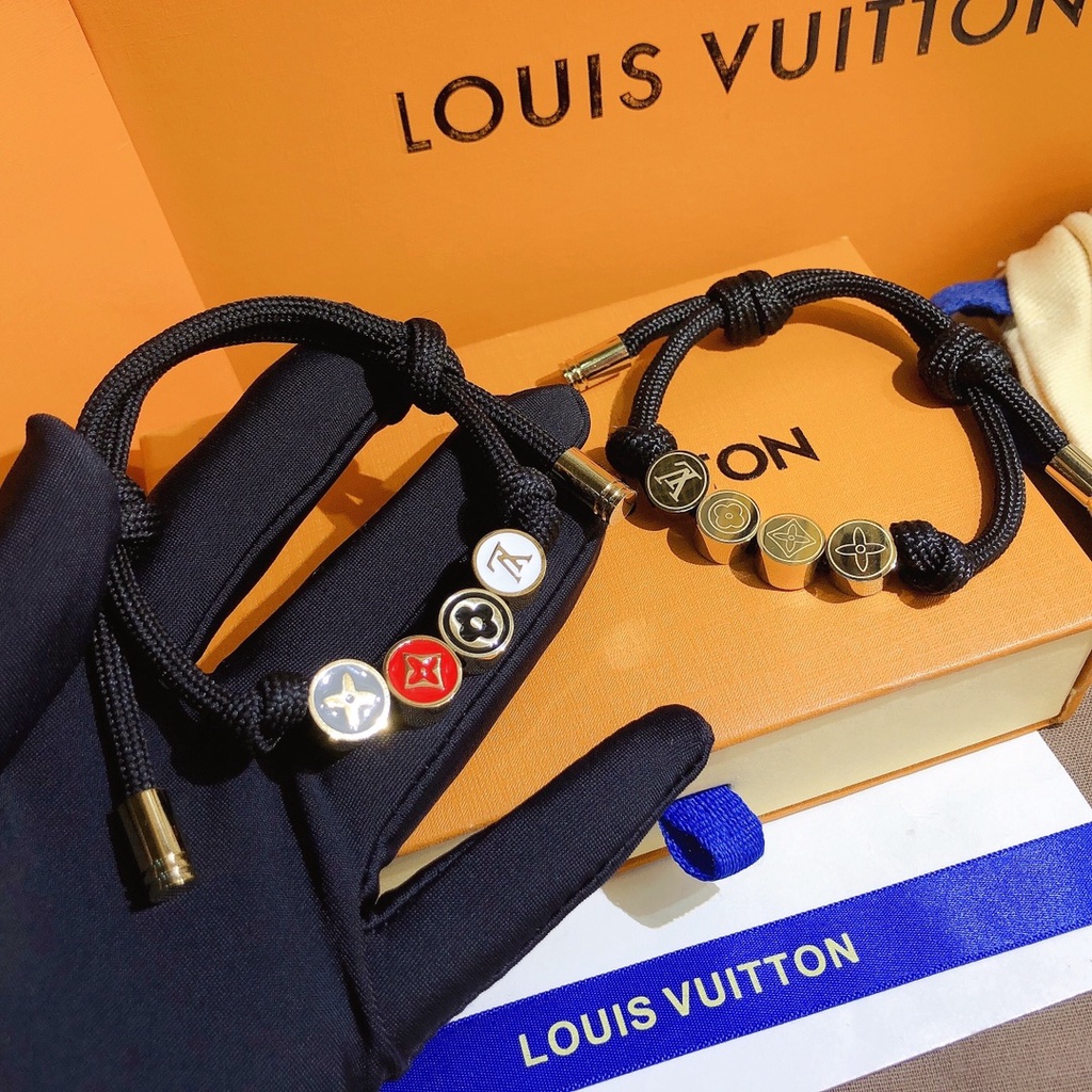 Lv Vòng Tay Louis Vuitton Bằng Thép Titan Dát Khảm Chữ Đơn Giản Cổ Điển Sang Trọng Không Phai Màu Không Phai Cho Nam Và Nữ