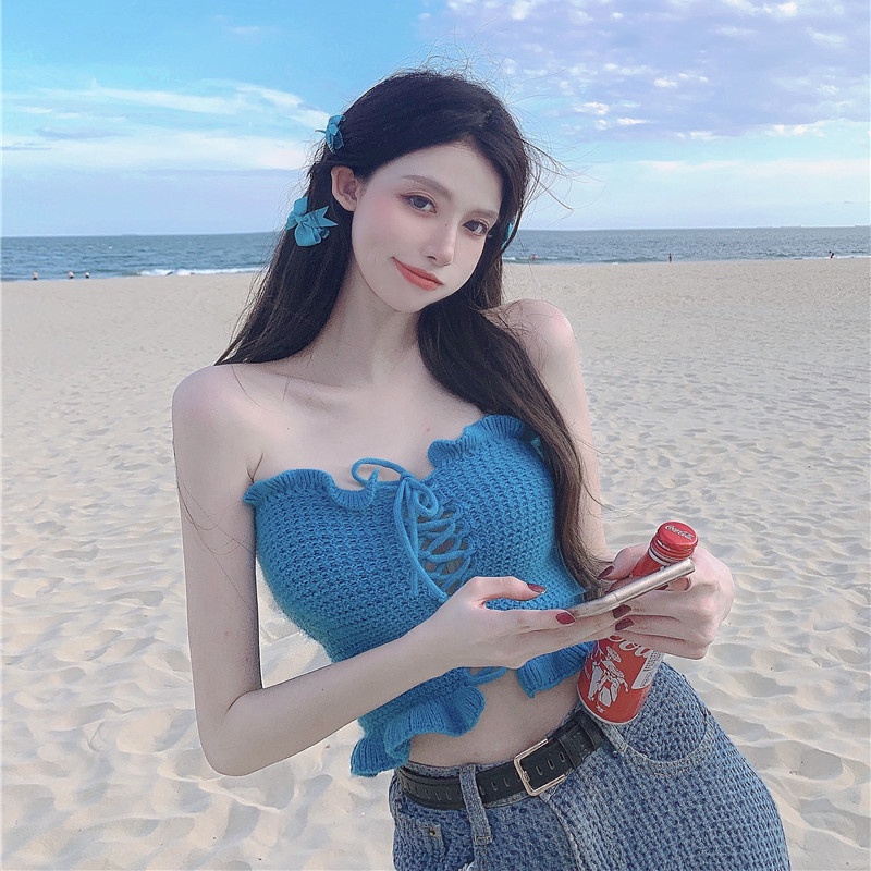 Áo Ống Vải Dệt Khoét Ngực Gợi Cảm Dành Cho Nữ