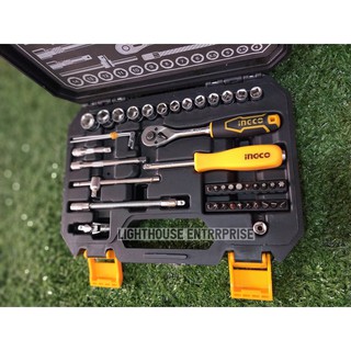 Bộ 45 đầu tuýp 1/4" và cần 2 chiều total tht141451 ingco hkts14451