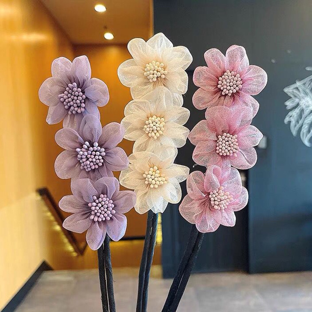 Kẹp tóc hình hoa chống rơi xinh xắn tiện dụng