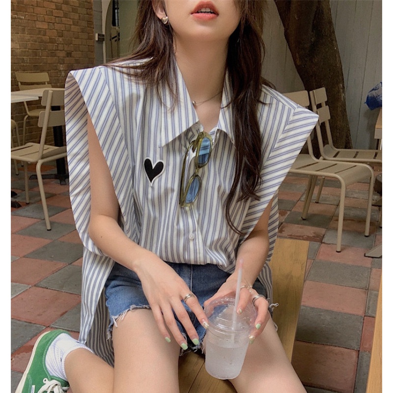 Áo Sơ Mi Không Tay Dáng Rộng Dễ Phối Đồ Thời Trang Mùa Hè Cho Nữ