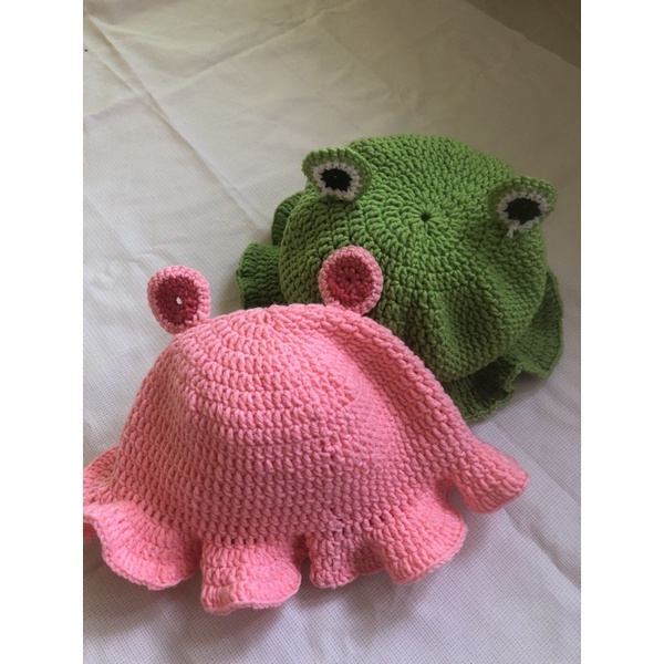Crochet Bucket Hat Frog | Mũ len con ếch đáng yêu
